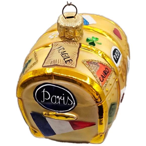 Patricia Breen Bon Voyage Gold Atlanta Cairo Rio Travel Christmas Tree Ornament - Picture 6 of 11
